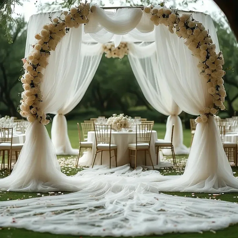Tulle background decoration transparent gauze background gauze scene wedding