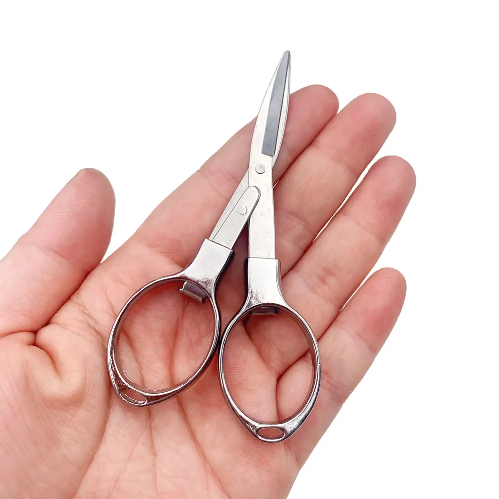 Lunettes en forme de 8 ciseaux pliants, métal, acier inoxydable, rétractable, pêche en plein air, Mini ciseaux, point de croix