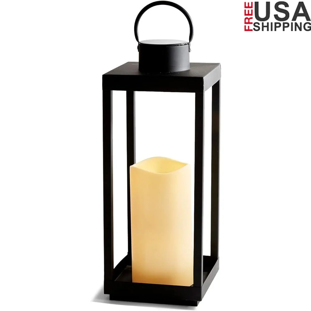 

Large Solar Powered Lanterns Waterproof LED Candle Dusk to Dawn Decorative Lighting Porch Garden Patio Outdoor Decor