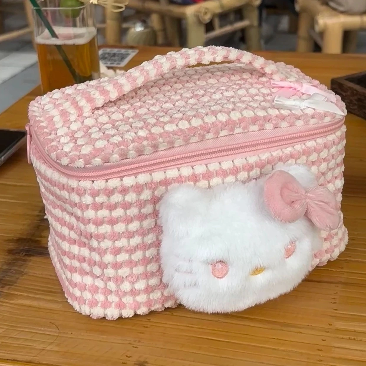 Women Makeup Storage Bags Kawaii Cute Little Cats Cosmetic Case Portable Large Capacity Travel Bag Organizer Storage Makeup Bags