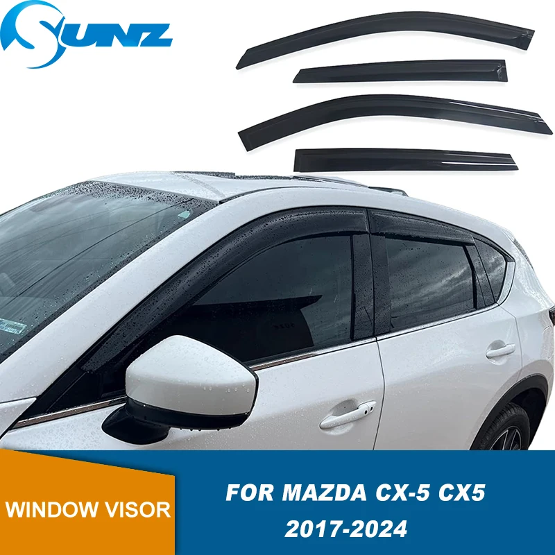 

4PCS Window Rain Guard Shield For Mazda CX-5 CX5 2017 2018 2019 2020 2021 2022 2023 2024 Window Vent Visor Shade Wind Deflector