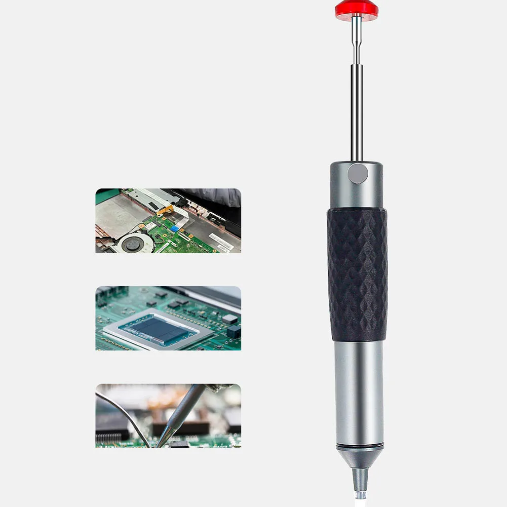 

Portable Desoldering Tool with Airtight Single Ring Seal and Adjustable Suction Power for and Through-Hole Work
