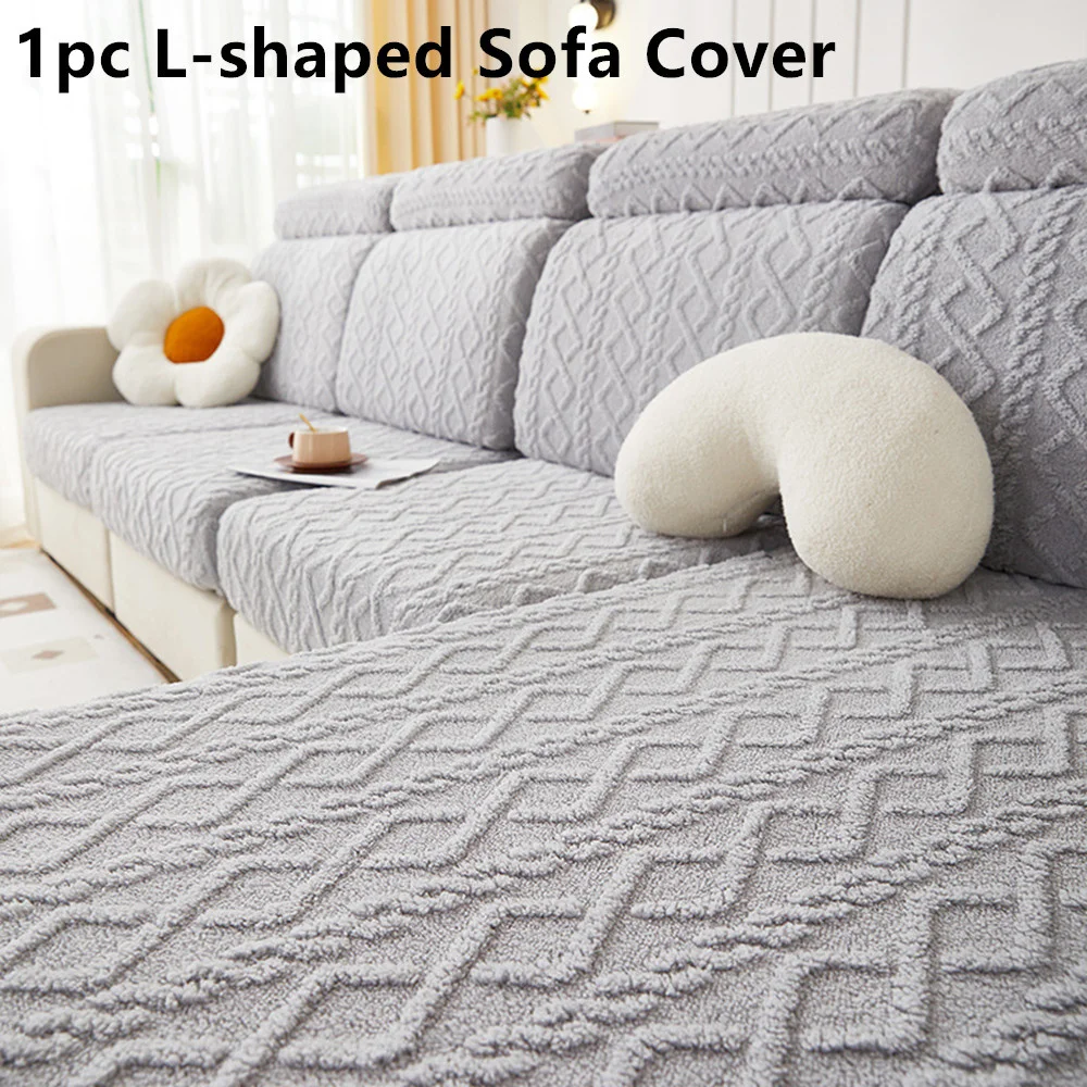 Textipion 1pc Thicken Scratch Resistant Couch Cover Adjustable Stretch Chair Sofa Seat Cover Jacquard Slipcover Pets Protector