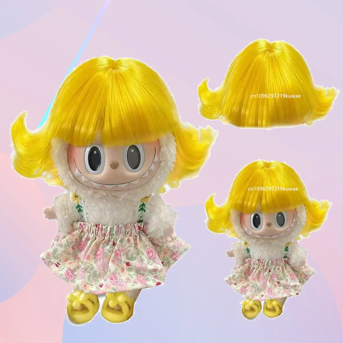 

for 17CM Labubu Doll Colorful Hair Wig For Labubu Doll Headwear Bobo Hair Wig Doll's Accessories