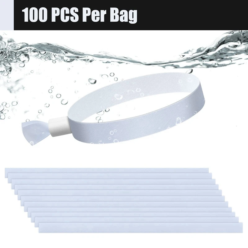 100 Pcs Cloth Event Wristbands Colored Wrist Bands Activity Wristband For Events, For Lightweight Concert Wrist Strap (White)
