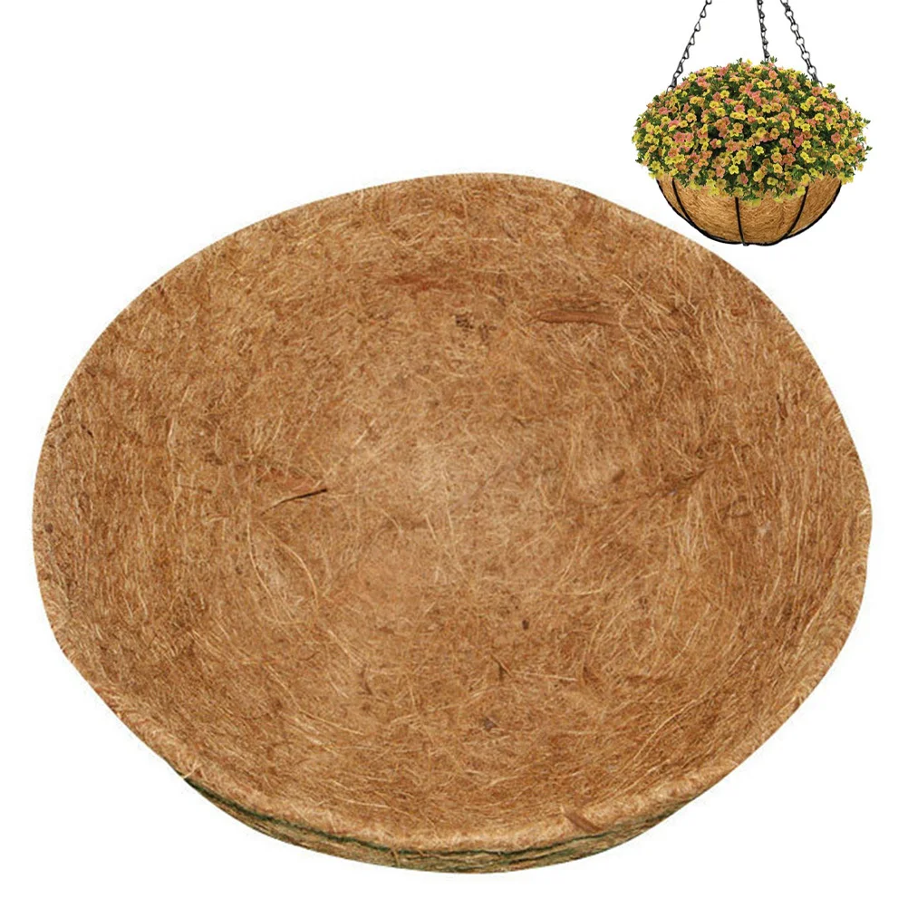 ココナッツ繊維製ハンギングフラワーバスケット交換用、通気性と保水性に優れた植物バスケットライナー（緑化用）