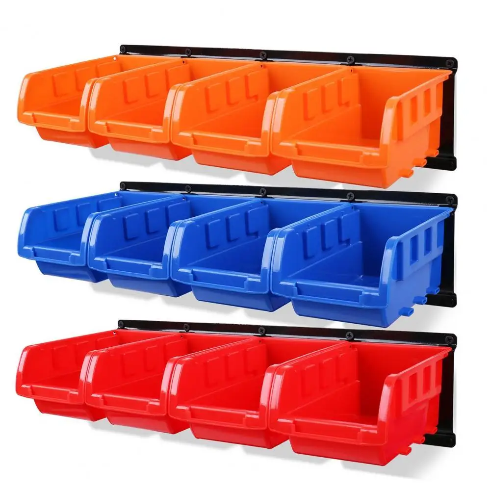 

12Pcs Parts Organizer Wall Mounted Removable Plastic Easily Accessible Hardware Storage Box Garage Accessories