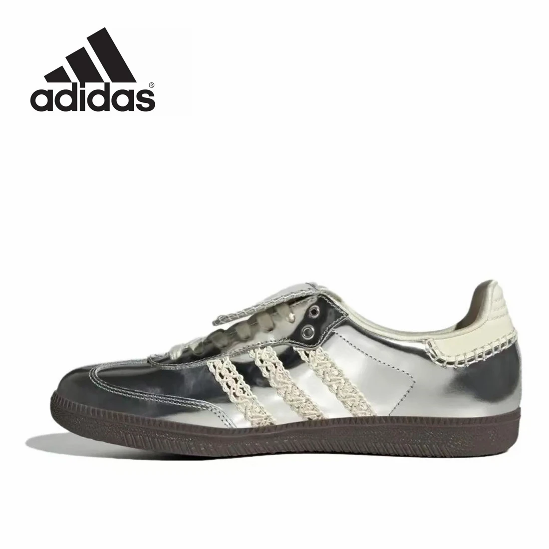 adidas Samba Wales Bonner Silver German Training Gazelle Shoes Retro Versatile Sports and Casual Board Shoes sneakers