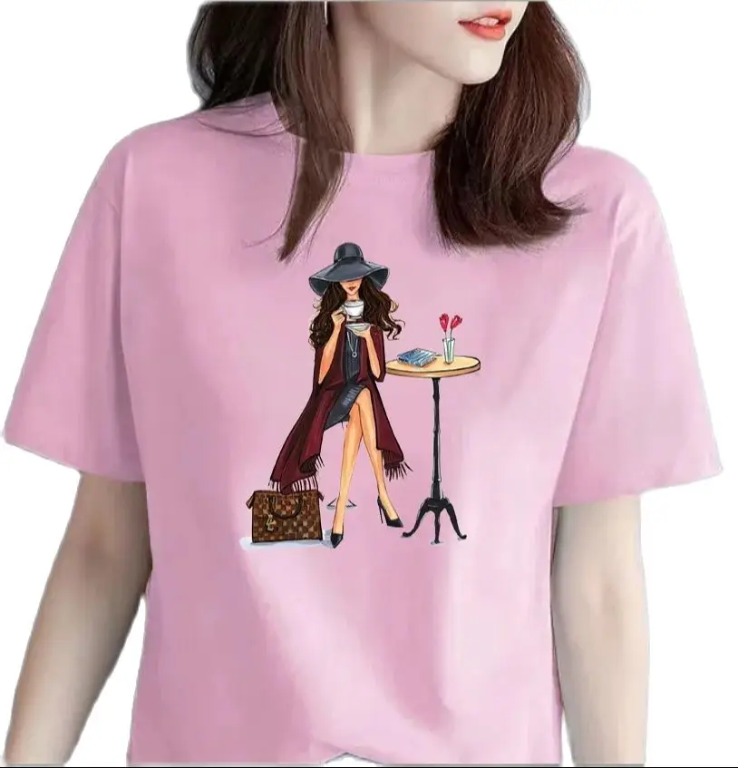 

New Explosive Fashion City Girl Printed T-shirt Woman Vintage Aesthetic Tops Oversized T Shirt Pro Choice Tee Goth Aesthetic