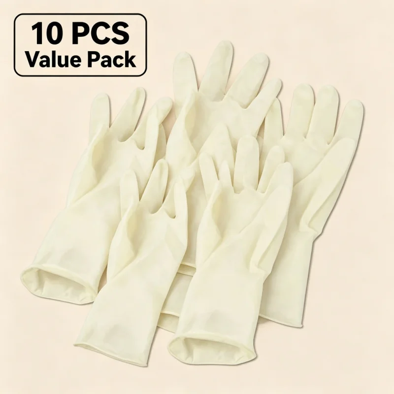 10 PCS Disposable Safety Gloves Powder-Free, Latex-Free, Non-Slip Multipurpose Hand Protector for Home & Work