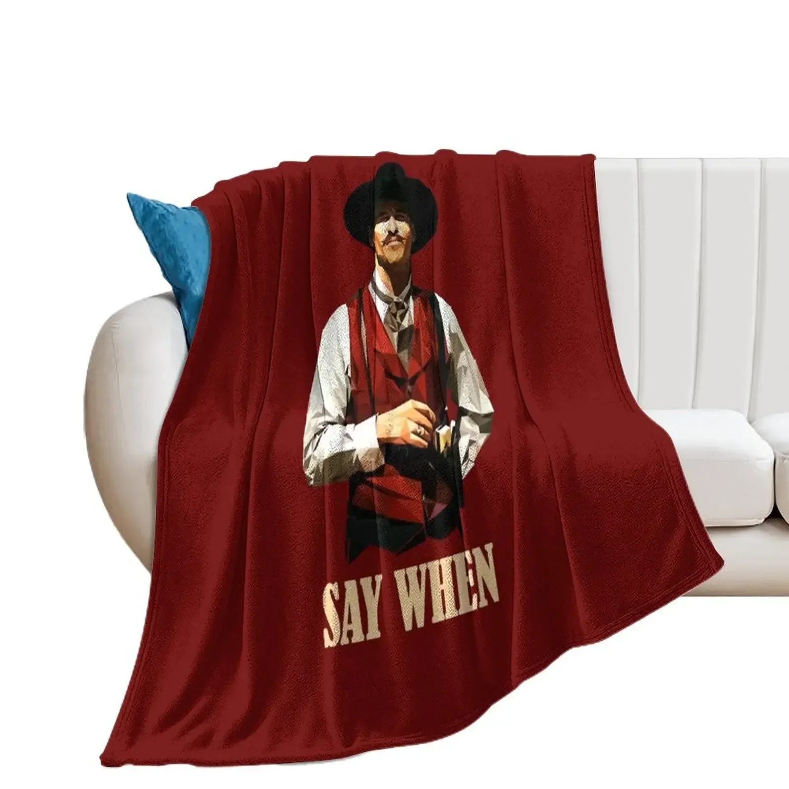 Doc Holliday Say When Throw Blanket halloween Warm Blankets