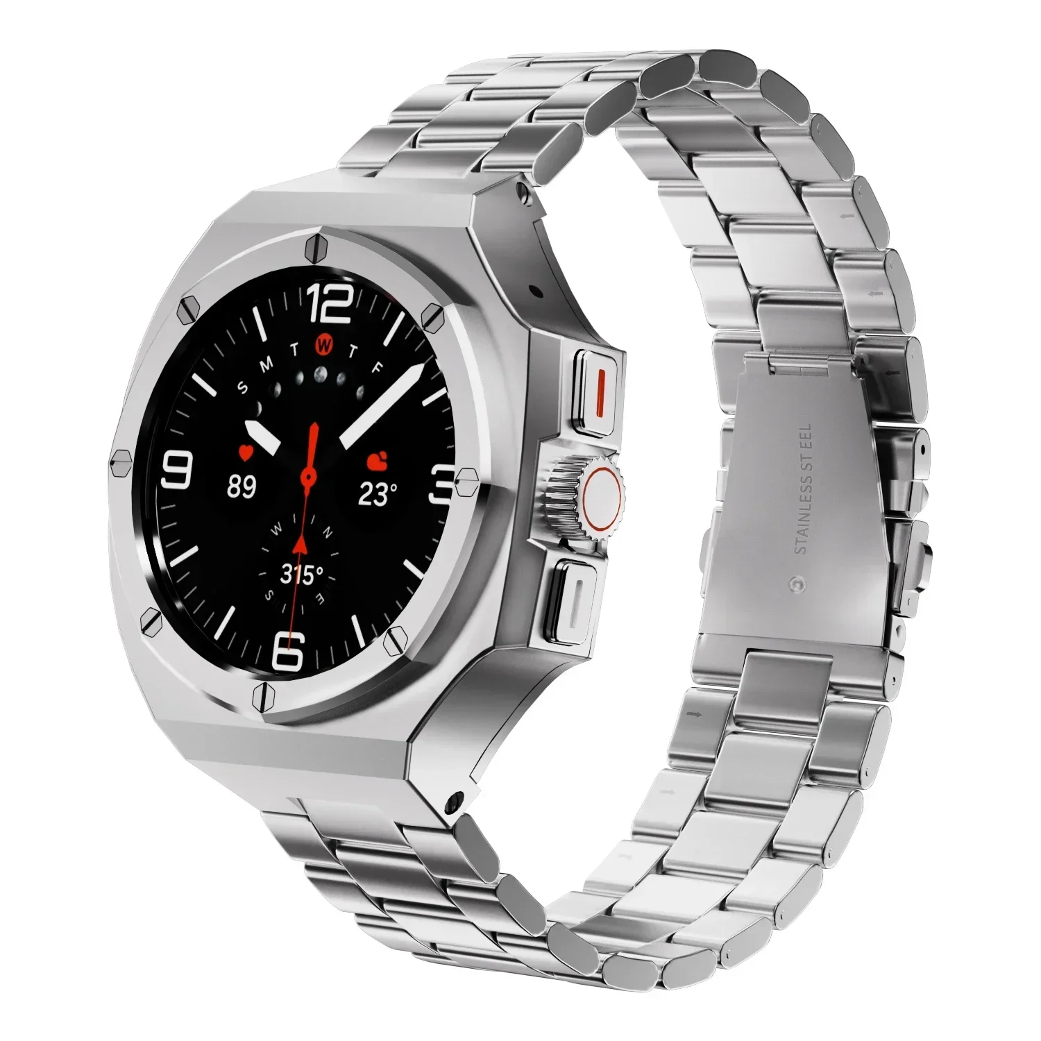 

Luxury Stainless Steel Modification Kit for Samsung Galaxy Watch 7 Ultra 47mm Metal Case Bezel+Strap GALAXY ULTRA DIY Accessorie