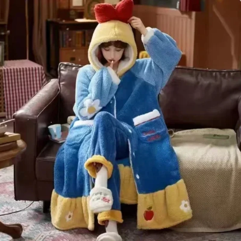 Novo sanrio olá kitty cardigan robe fuzzy kuromi cinamoroll kawaii anime menina pijamas capas com capuz ponchos presentes de casal