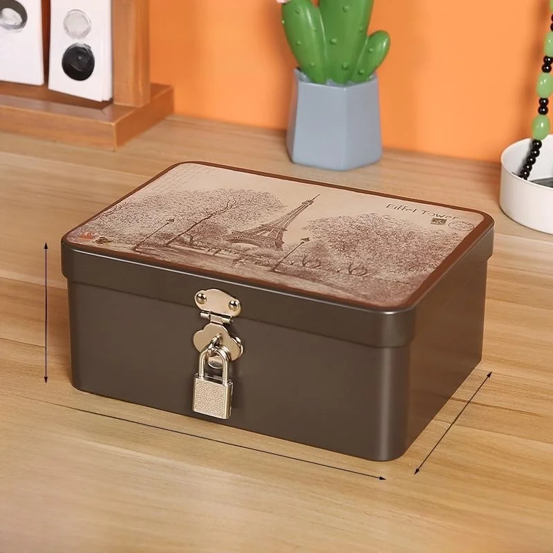Fireproof And Anti-Theft Small Safe Box Elderly Storage Box with Key Lock Private Home Money Safe Deposit Box