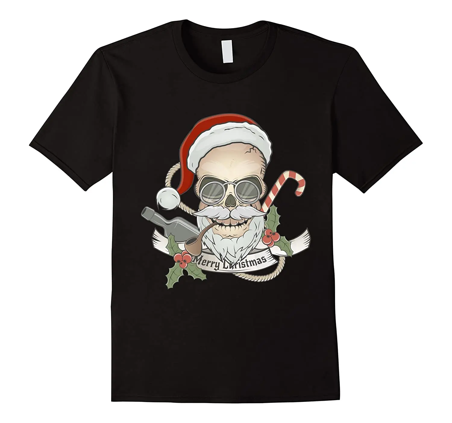 

Scary Holiday Skull Santa T-Shirt. Summer Cotton Short Sleeve O-Neck Mens T Shirt New S-3XL