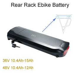 Rear Rack Electric bicycle Battery 48V 12Ah 36v 15AH For Retrospec Beaumont Rev Electric City Bike