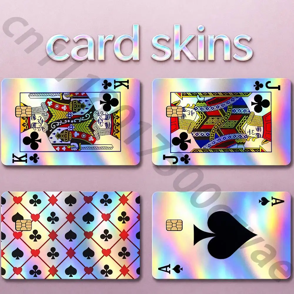 Tufting Poker Card  Card Skin Sticker For Credit Debit Cards 4pcs Set Scratch Resistant Protector