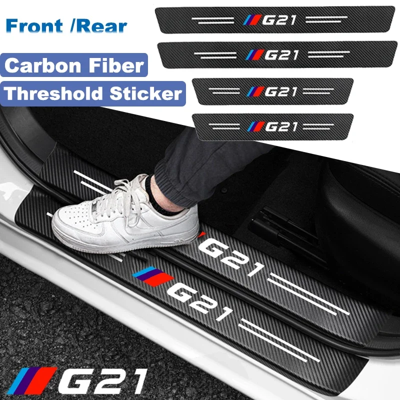 Car Sill Protector Stickers Door Threshold Scuff Plate Decals for BMW G21 Badge Auto Door Entry Pedal Guards Bumper Strips Tape