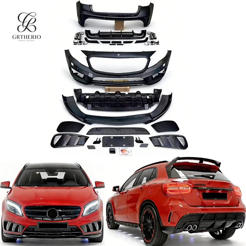 For Mercedes Benz GLA X156 Style Body Kit Front Rear Bumper Lip Diffuser Spoiler Facelift Accessories