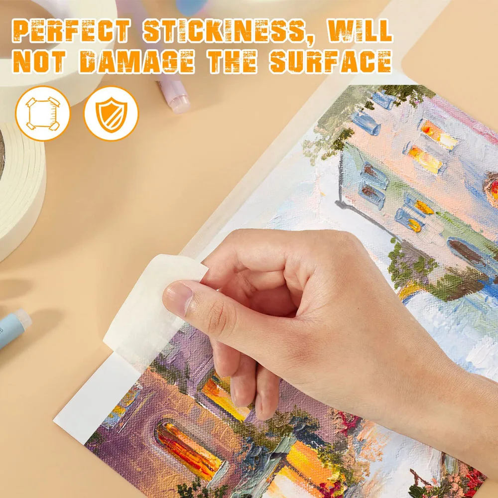 9.5m White Writable Masking Tape Self-Adhesive for Art, Painting, DIY & School