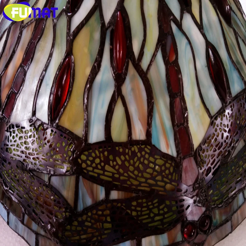 FUMAT LED Table Lamp Stained Glass Dragonfly LED light Living Room Bedside table lamps Copper Table Lights Indoor Lighting image 5