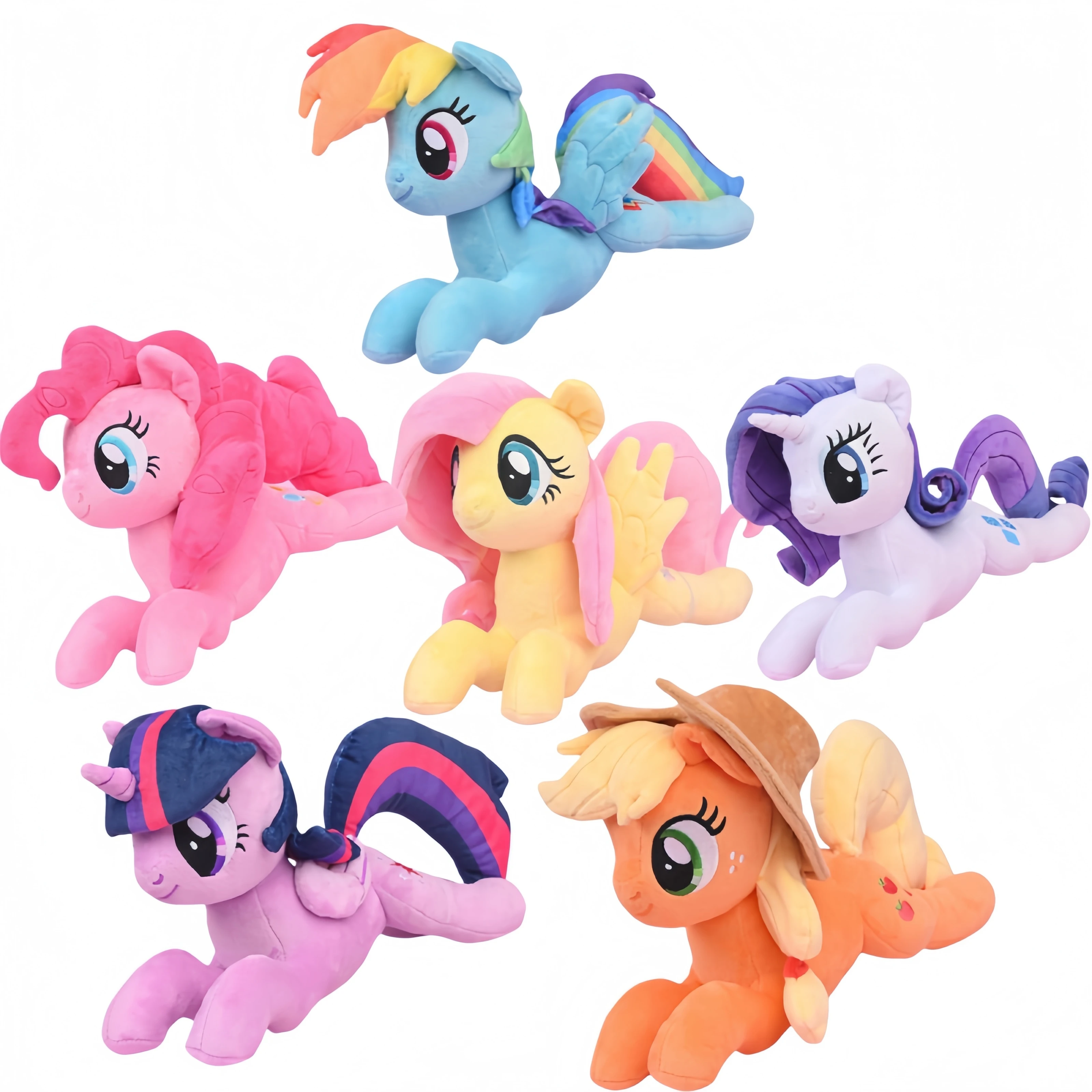 

Мягкие игрушки My Little Pony: Твайлайт Спаркл, Пинки Пай, Рарити, Флаттершай, Эпплджек, Рэйнбоу Дэш – плюшевые куклы в подарок