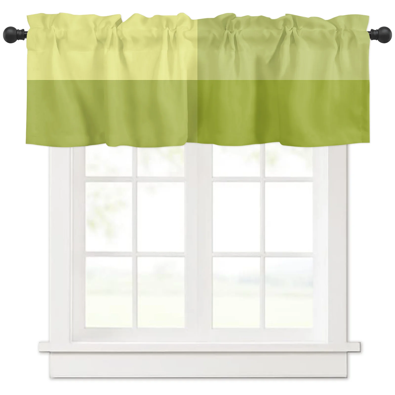 

ZEDLIYU Valances for Windows Kitchen Living Room Small Window Valance Ombre Geometry 1 Panel, 54 x 18 Inch