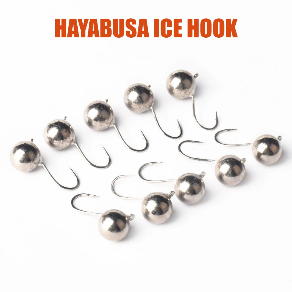 MUUNN 10PCS Tungsten Ball Ice Jig With An Eyelet,  Winter Fishing Ice Hooks 2.5mm~8mm,Pike Perch Crappie Panfish Fishing Lure