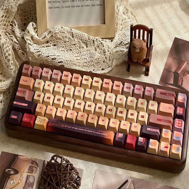 

Original Sun-bathed Golden Mountains Key Caps 136 Keys Cherry Profile PBT Dye-sublimation Simple Keycaps for Mechanical Keyboard