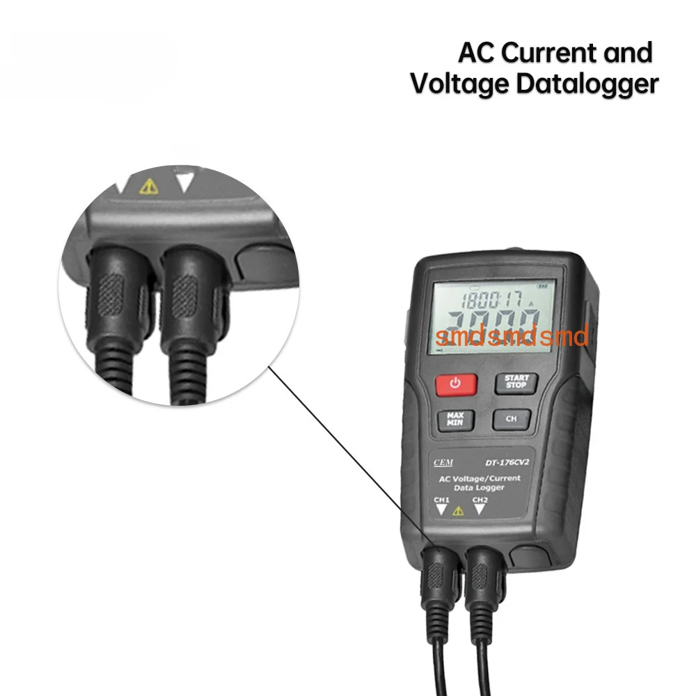 256000 Data Memory Digital LCD Display USB Current & Voltage Datalogger With Time & Date Display