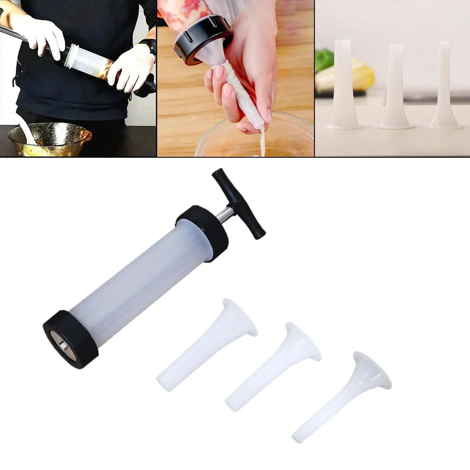 Hand Operated Stuffer Meat Filling Machine Meat Stuffer Filler , white