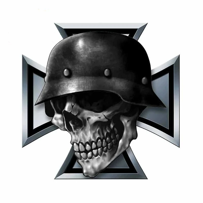 S50560# Personality PVC Decal Iron Cross Skull Waterproof Car Sticker on Motorcycle Laptop Decorative S50560#