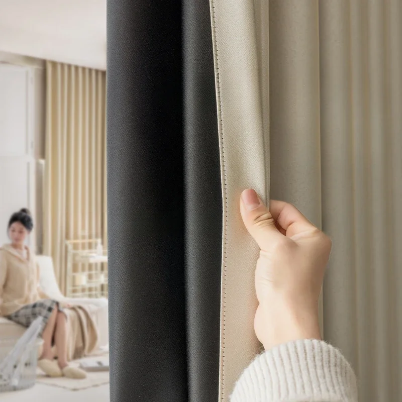 

Blackout Curtains for Living Room Bedroom Uv Protection Heat Insulation Thickened Modern Simple High Quality Curtains Customized