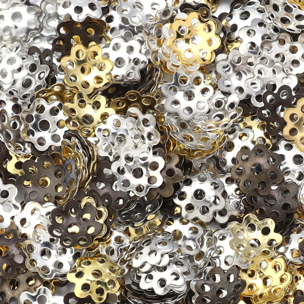 600pcs/Lot Hollow Flower Bead Caps for Jewelry Making Cone End Beads Cap Filigree Loose Spacer Bead DIY Earrings Bracelet