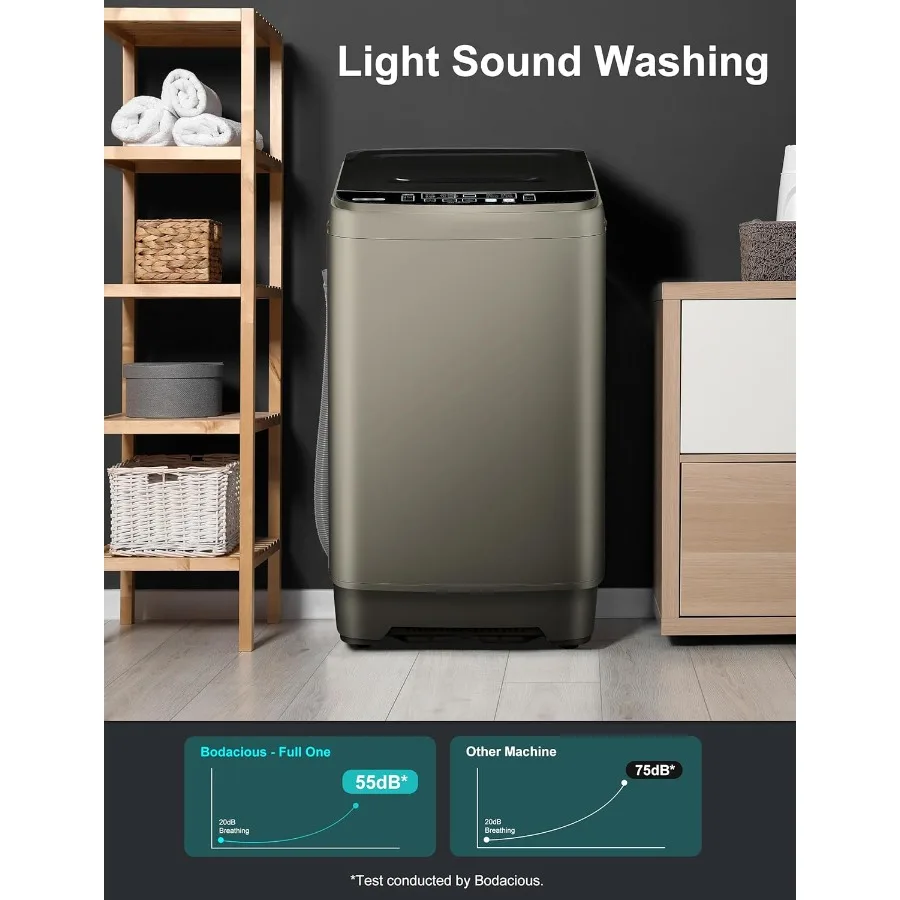 غسالة محمولة 2.0 قدم مكعب، غسالة مدمجة أوتوماتيكية بالكامل مع شاشة LED لمنازل الشقق والمساكن تقدم 10 غسيل #6