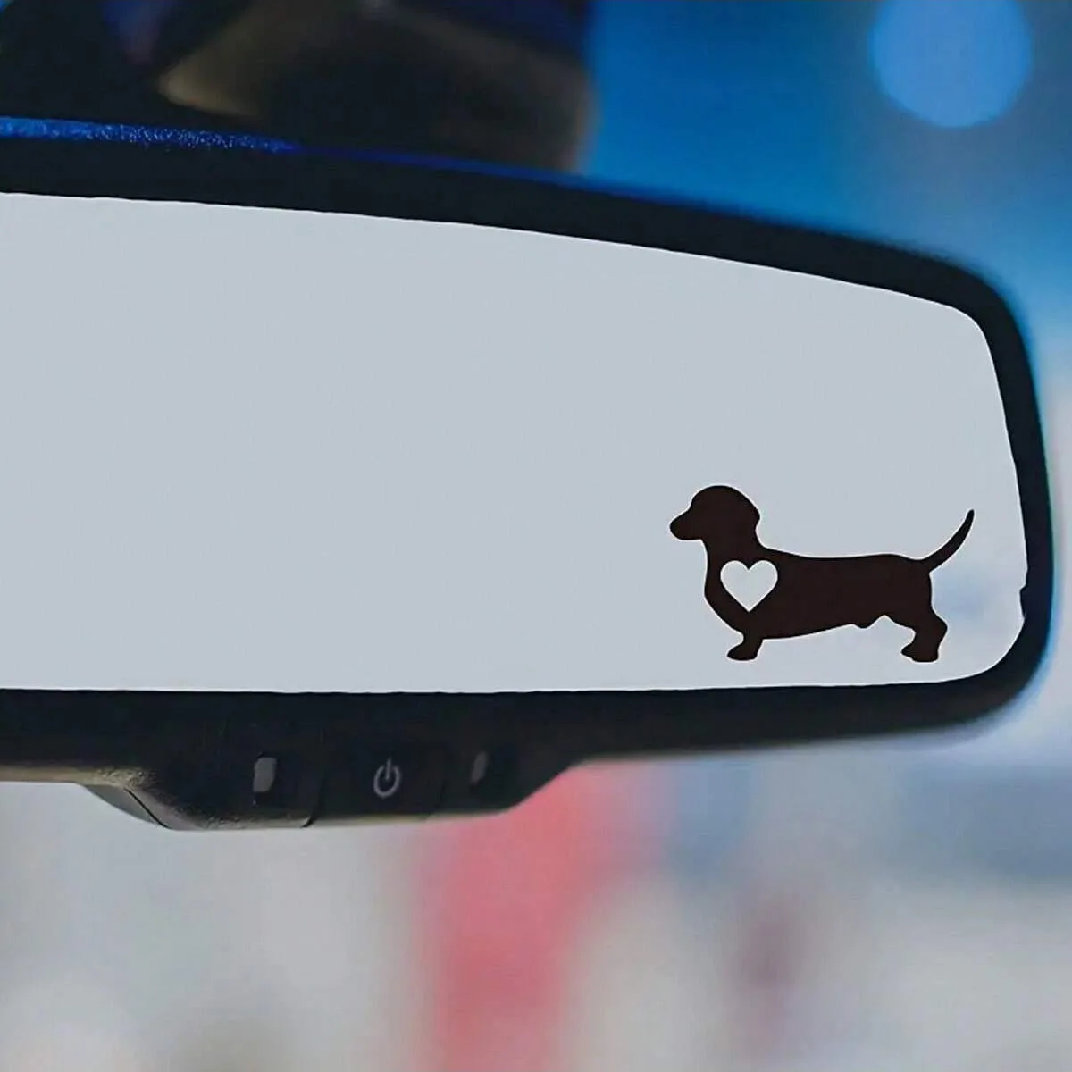 1 Car sticker in the shape of a dachshund, for small dogs, dog lovers, rearview mirror sticker