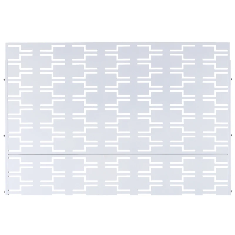 Outdoor & Indoor Privacy Screen Metal Privacy Screen 76" H×48" W, Freestanding Decorative Privacy Screen for Deck Balcony Patio, Privacy Fence Panels for Outside Lawn Garden PS112 WHITE view 5