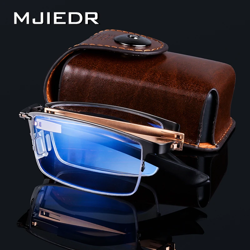 Folding Anti Blue Ray Reading glasses men Foldable Glasses With Case Diopter Optical Computer Glasses Spectacles Oculos