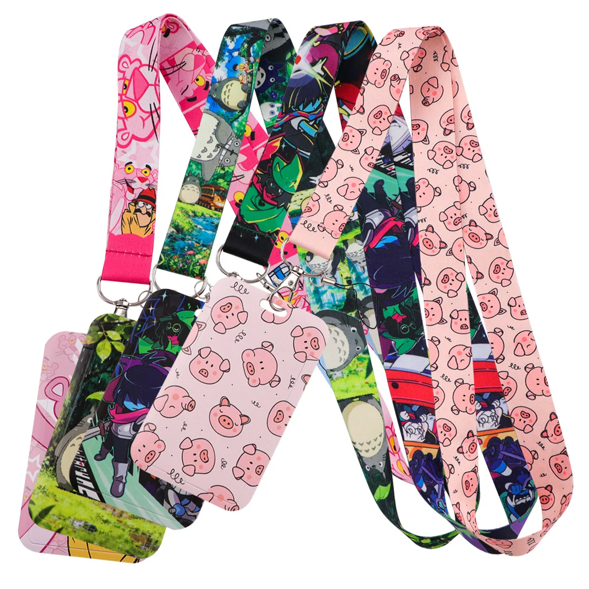 

Kawaii Pink Leopard Cartoon Lanyards for Keys Pig Neck Strap For Card Badge Keychain Holder DIY Hanging Rope Phone Accessories