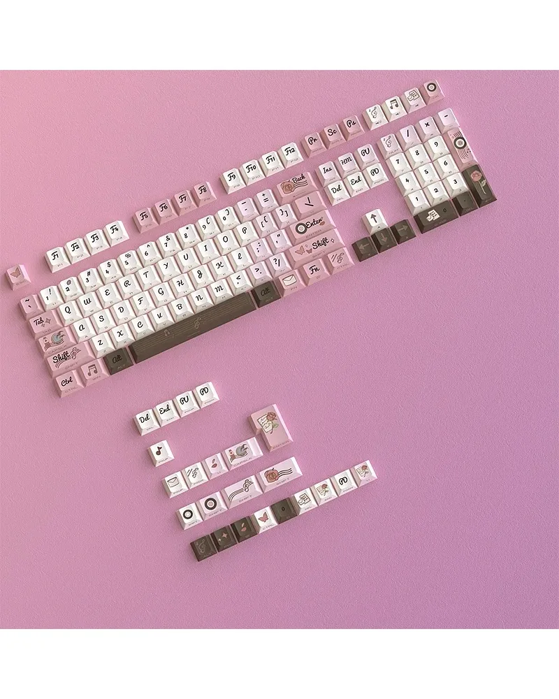 Memory Pattern Side Carved Keycap Full Mini Set Thermal Sublimation Magnetic Axis Design DIY PBT Material Original Height 125 Ke