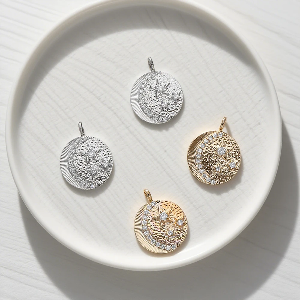 

Cordial Design 13*17MM 30Pcs DIY Pendant/Hand Made/Genuine Gold Plating/Jewelry Findings/Moon Star Shape/Copper Charms #195036