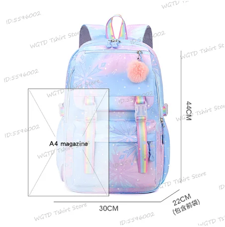 KPop デーモンハンターズ バックパック レター A-Z プリント ナップザック ファッション ブックバッグ ホットムービーガール 大容量リュックサック 学生スクールバッグ