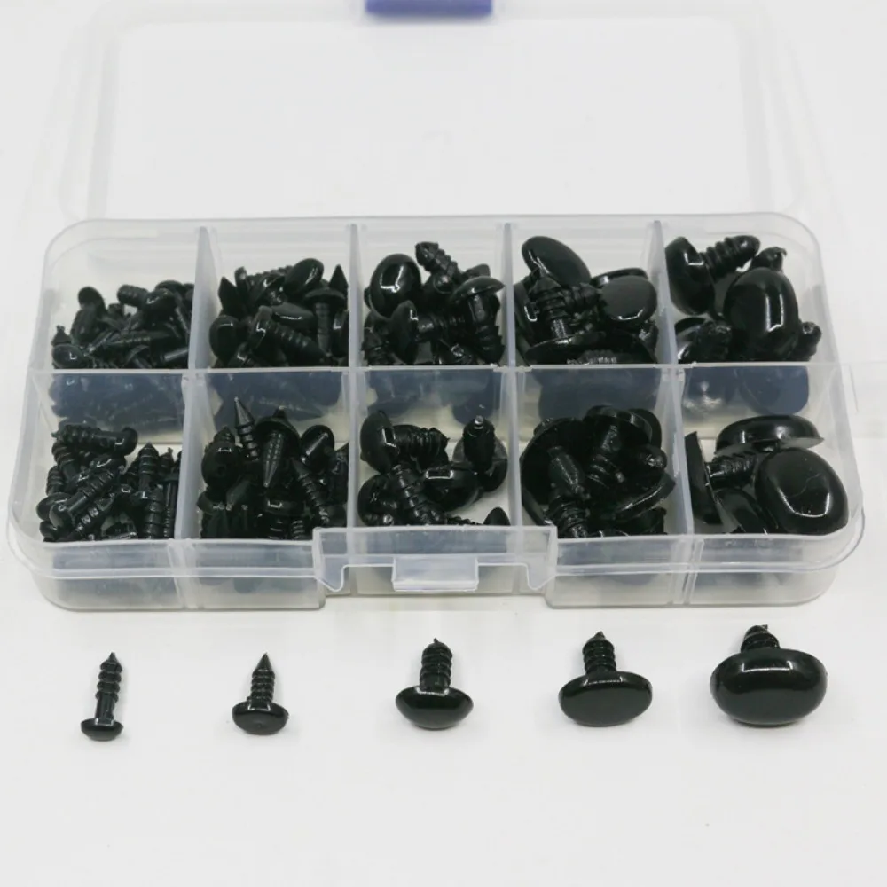 125pcs/box New 5Sizes Plastic Safety Eyes Black Oval Shape Diy Doll Eyes Kit Crafts Doll Decoration Accessories For Toys