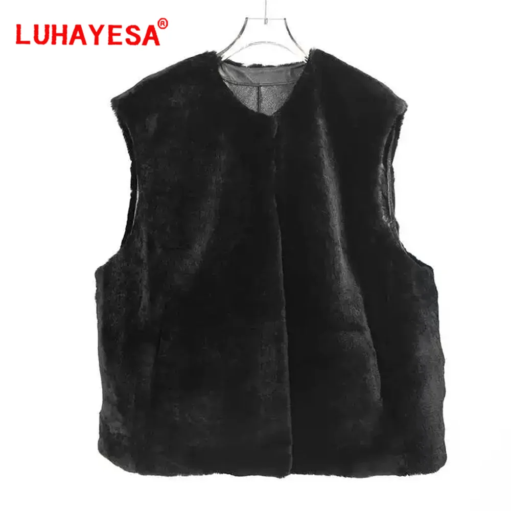 2024 Women Australia Merino Sheepskin Fur Vest Autume Winter Vests