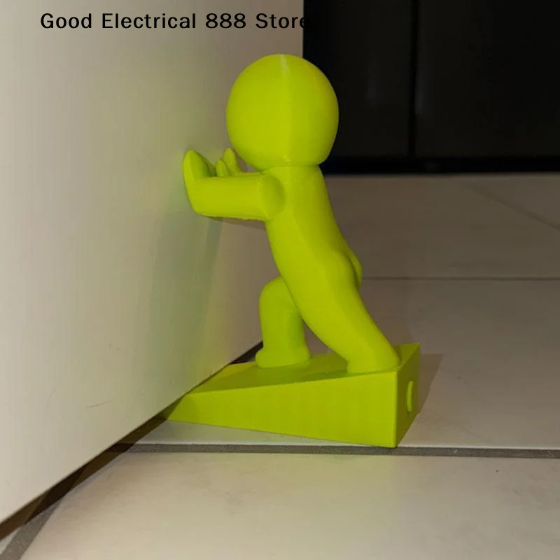 【G】Cute Pushing Man Shaped Door Stopper Non Slip Base Durable Build Suitable For Home Office Bedroom Use