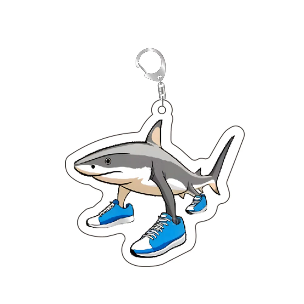 The Shark  keychain Acrylic Cute JEFF Bag Pendant key Chain Ring Keyring Accessories Jewelry For Fans Women Men Kawaii Gifts