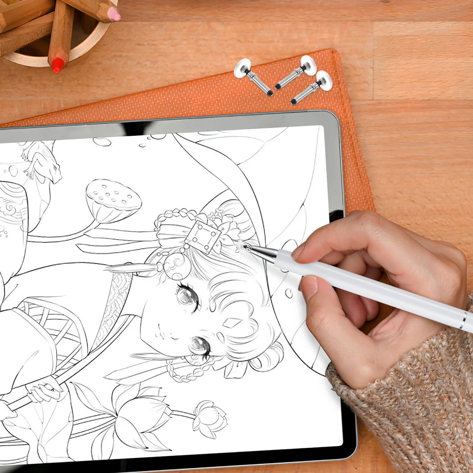 

Сменные наконечники для стилуса для планшета, 4 шт., магнитные защитные колпачки, прозрачные дисковые наконечники, плавное письмо, зарядка не требуется