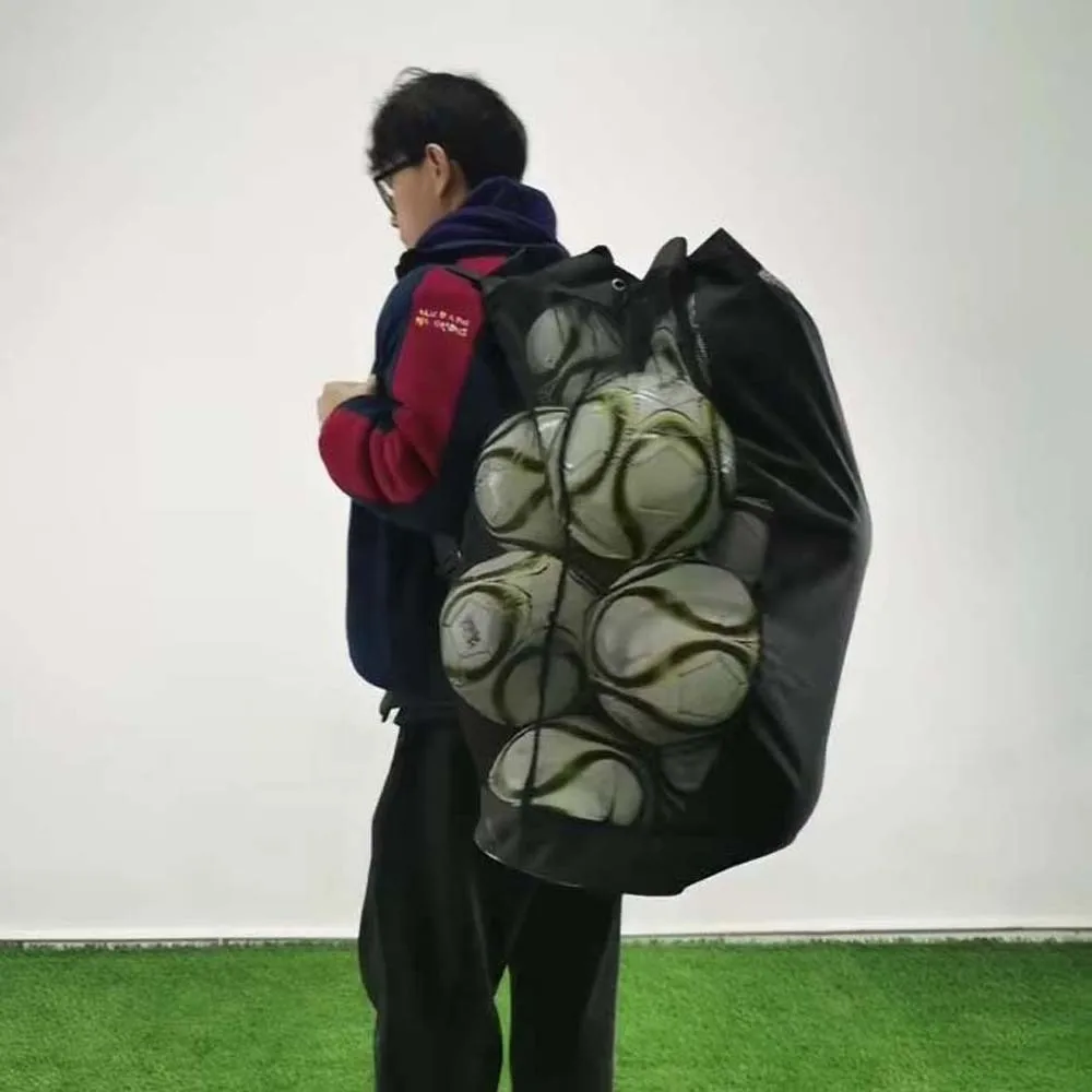 Durable Footballs Storage Bag Lightweight Scratch Prevention Balls Carry Shoulder Pouch Thickend Polyester Basketballs Mesh Bag