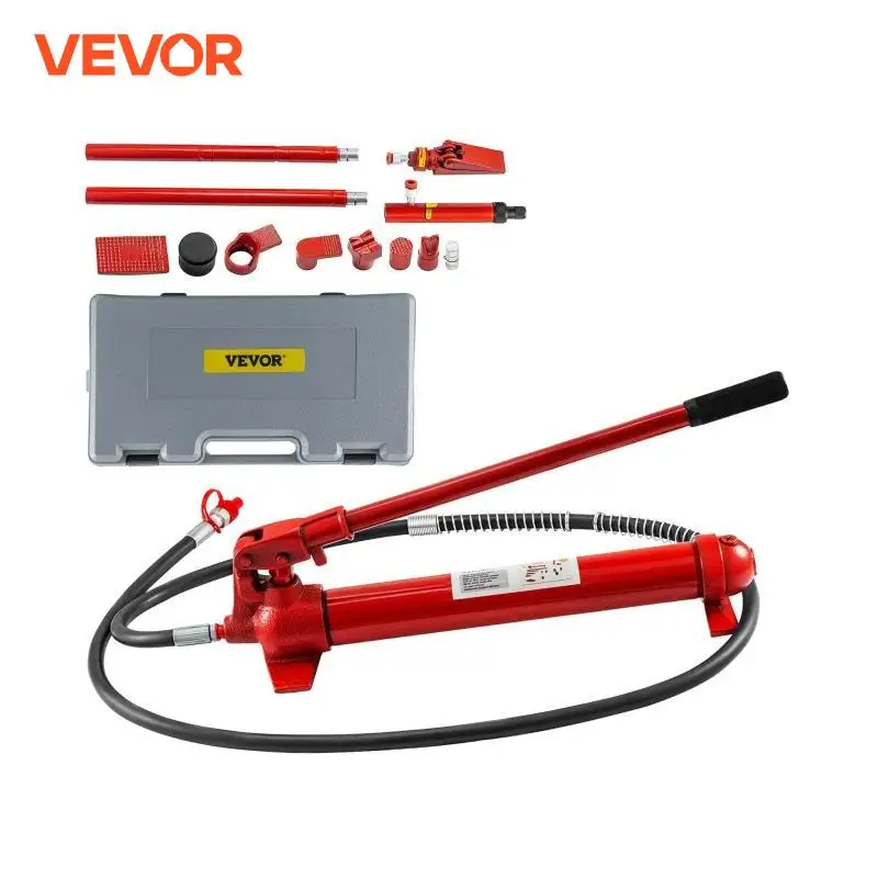 VEVOR 12 Ton Power Hydraulic Cylinder Jack Kit 1.4M Oil Tube Autobody Frame Repair Tools Truck Farm Lifting Separation Jack Tool