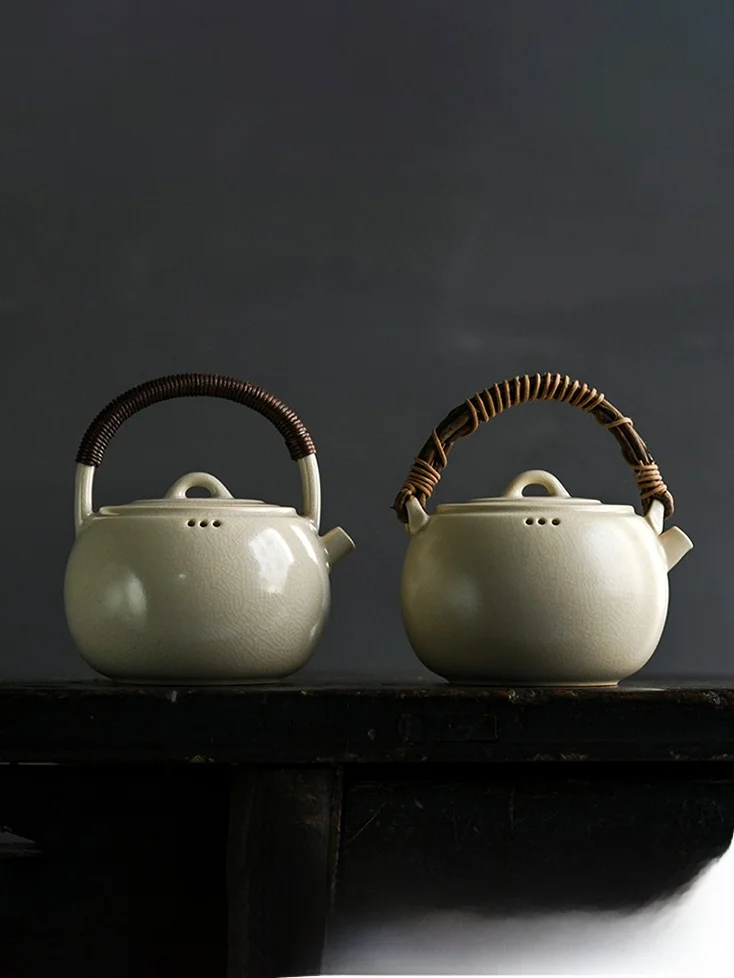 

Чайник-заварник Mushuntang White Dew из керамики ручной работы для газовых и индукционных плит, простой винтажный стиль